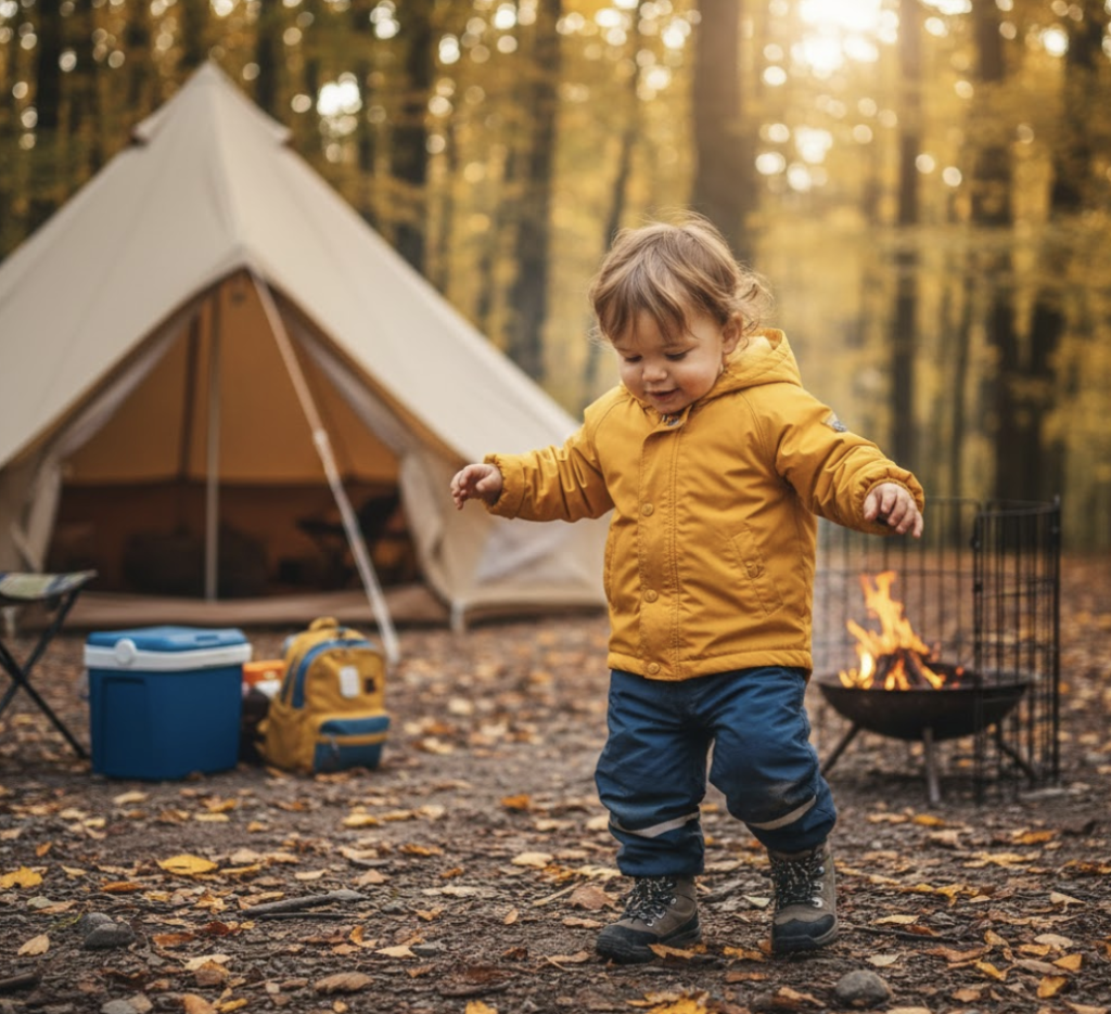 キャンプ　子ども　凸凹道　体幹